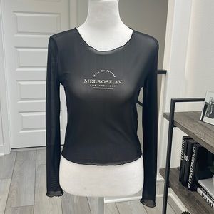 Black Mesh Top Shop Top